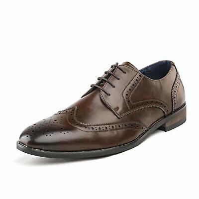 Bruno Marc Mens Leather Shoes Formal Dress Lace Up Comfort Wing Tip Oxford Shoes