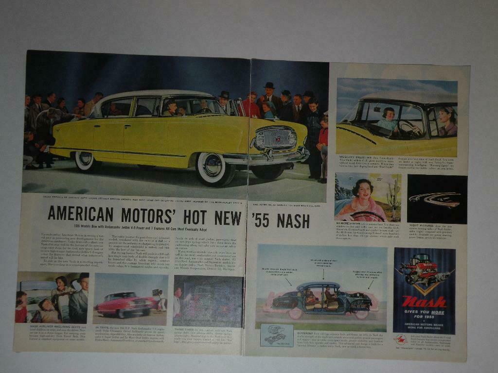 Magazine Ad* - 1955 - Nash Ambassador - (two-pages)