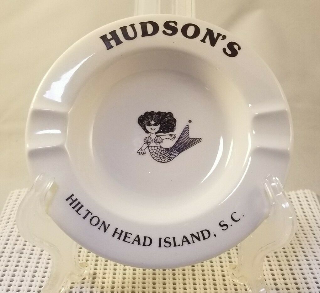 Vintage Restaurant Ware Mermaid Hudson's Hilton Head Island, S.c. ashtray