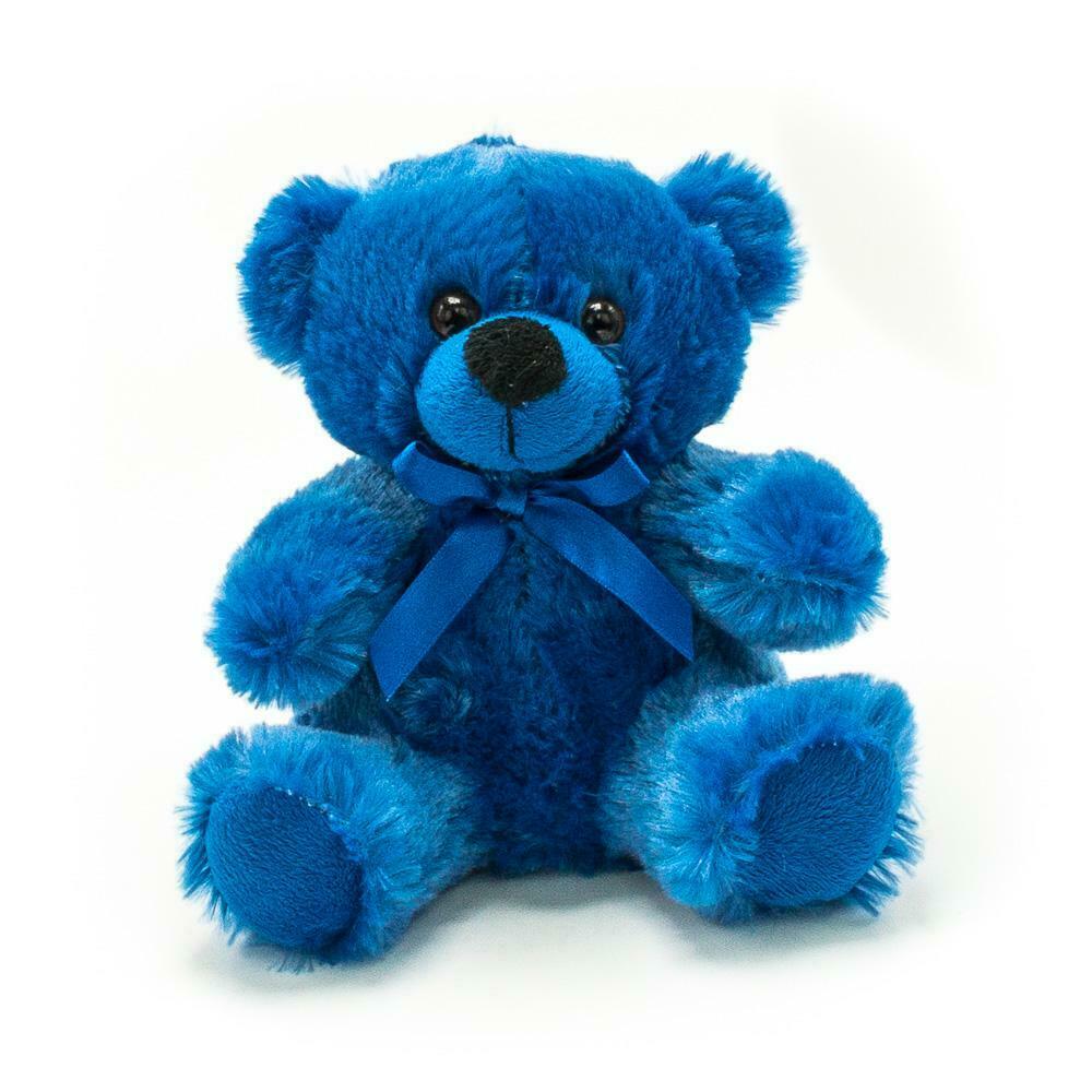 6" Royal Blue Plush Teddy Bear Stuffed Animal Toy Gift New