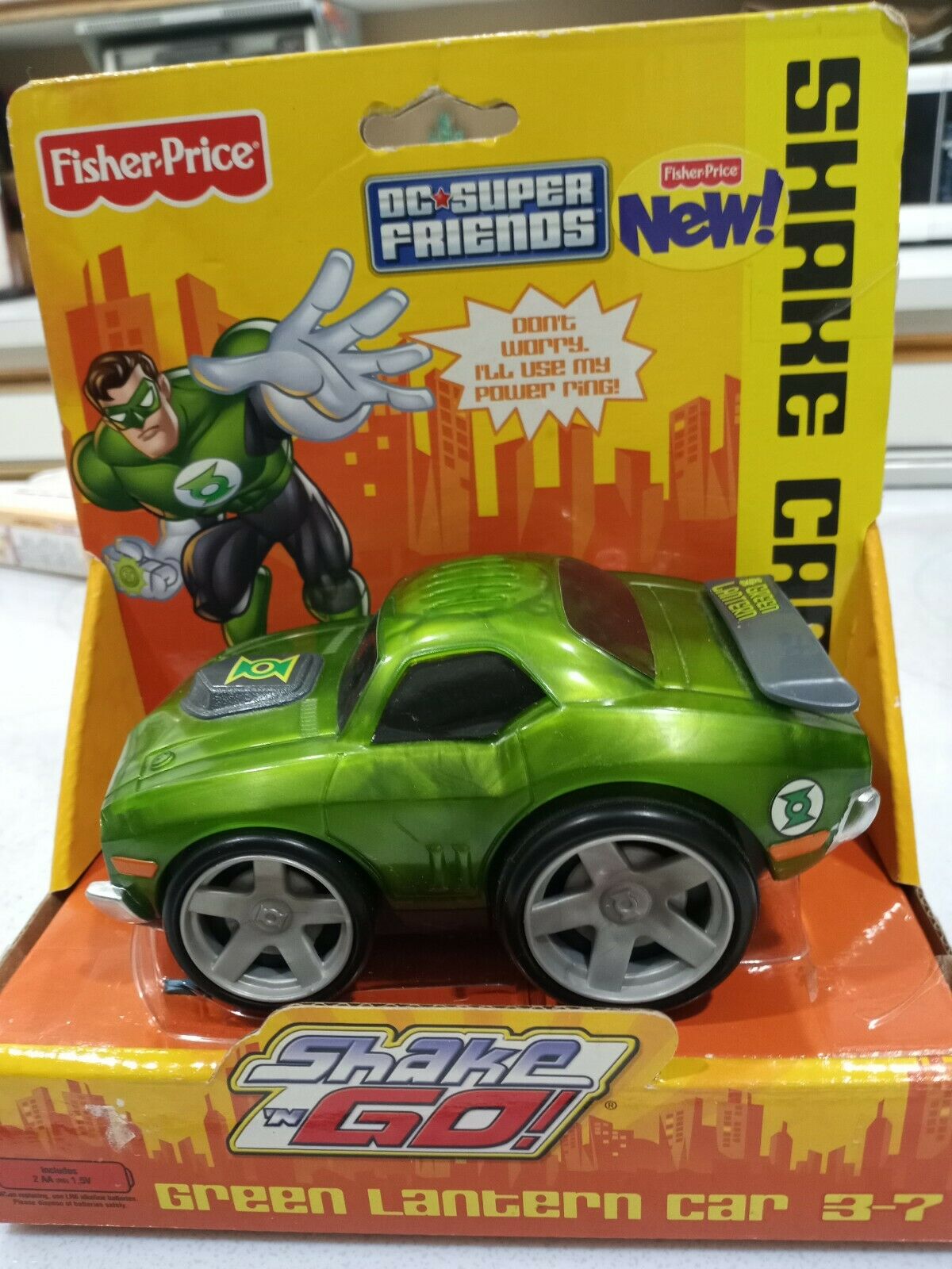 Green Lantern Shake Car Fisher Price Dc Super Friends New In Box