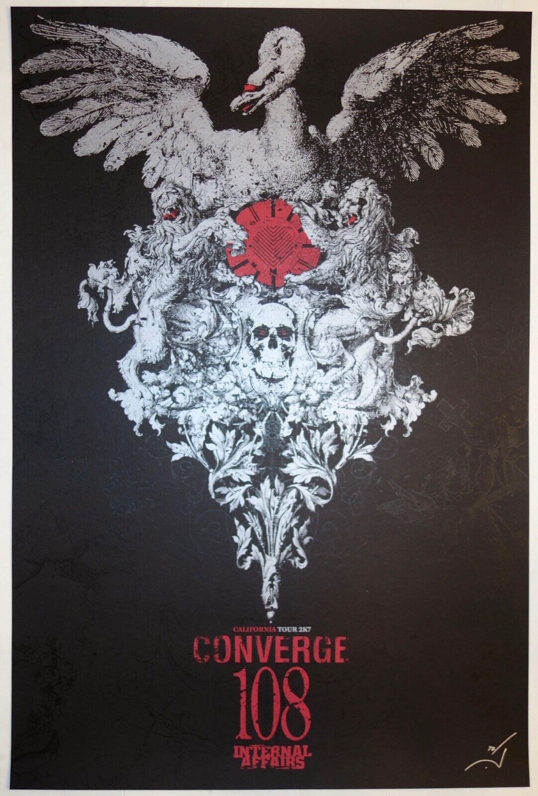 2007 Converge - California Tour Silkscreen Concert Poster S/n By Jacob Bannon