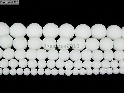 Natural White Alabaster Gemstone Round Beads Matte 15.5'' 4mm 6mm 8mm 10mm 12mm