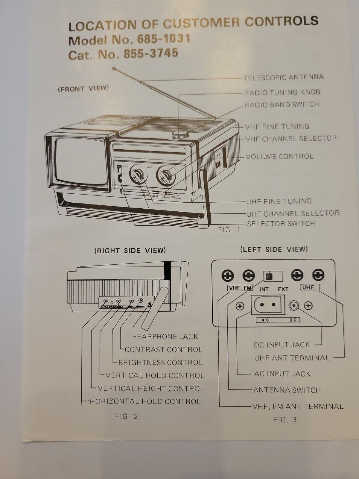 Black and white tv JCPenney  manuals