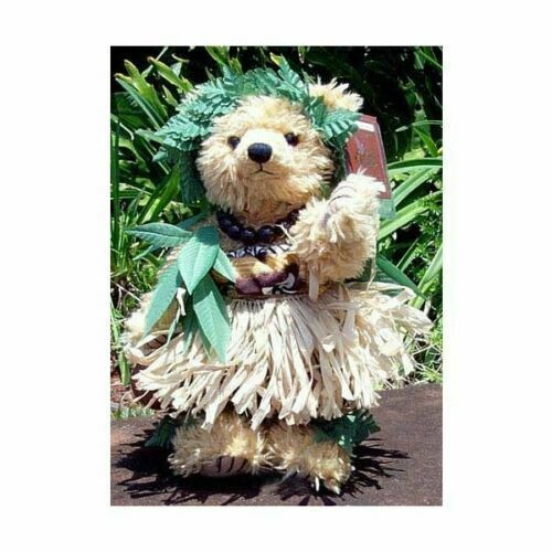 Hawaiian Collectibles Passport Stuffed Bear Malia The Kahiko Hula Bear Of Hawaii