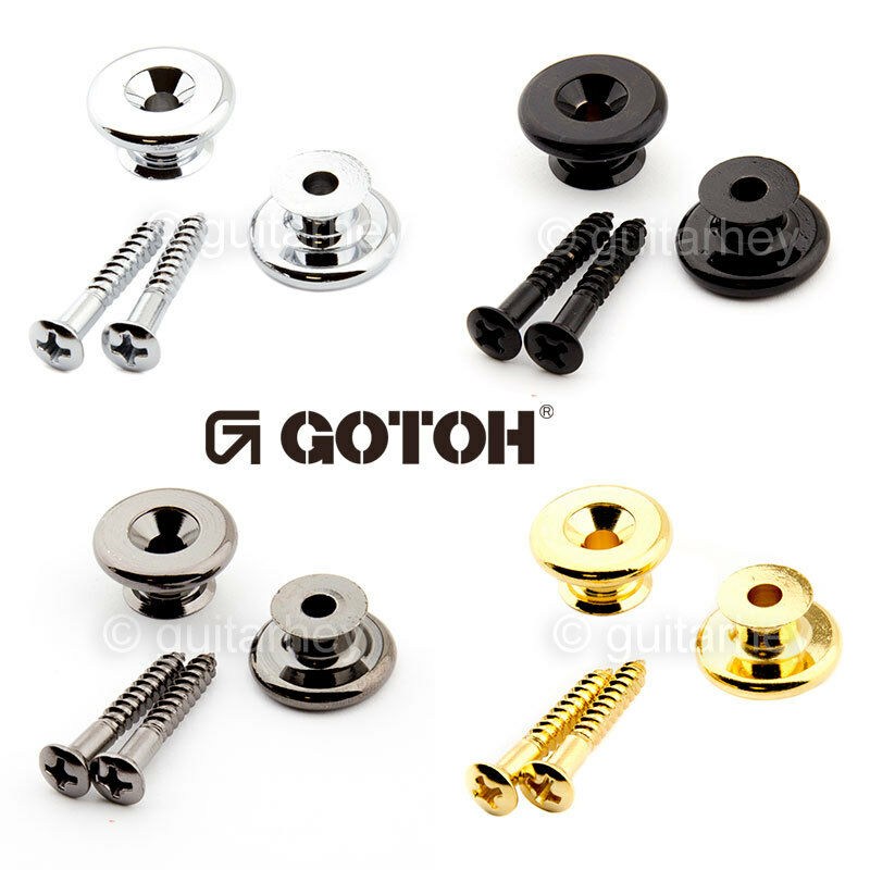 Gotoh Ep-b3 Strap Buttons For Guitar/bass Oversized Chrome, Gold, Black Or Cosmo