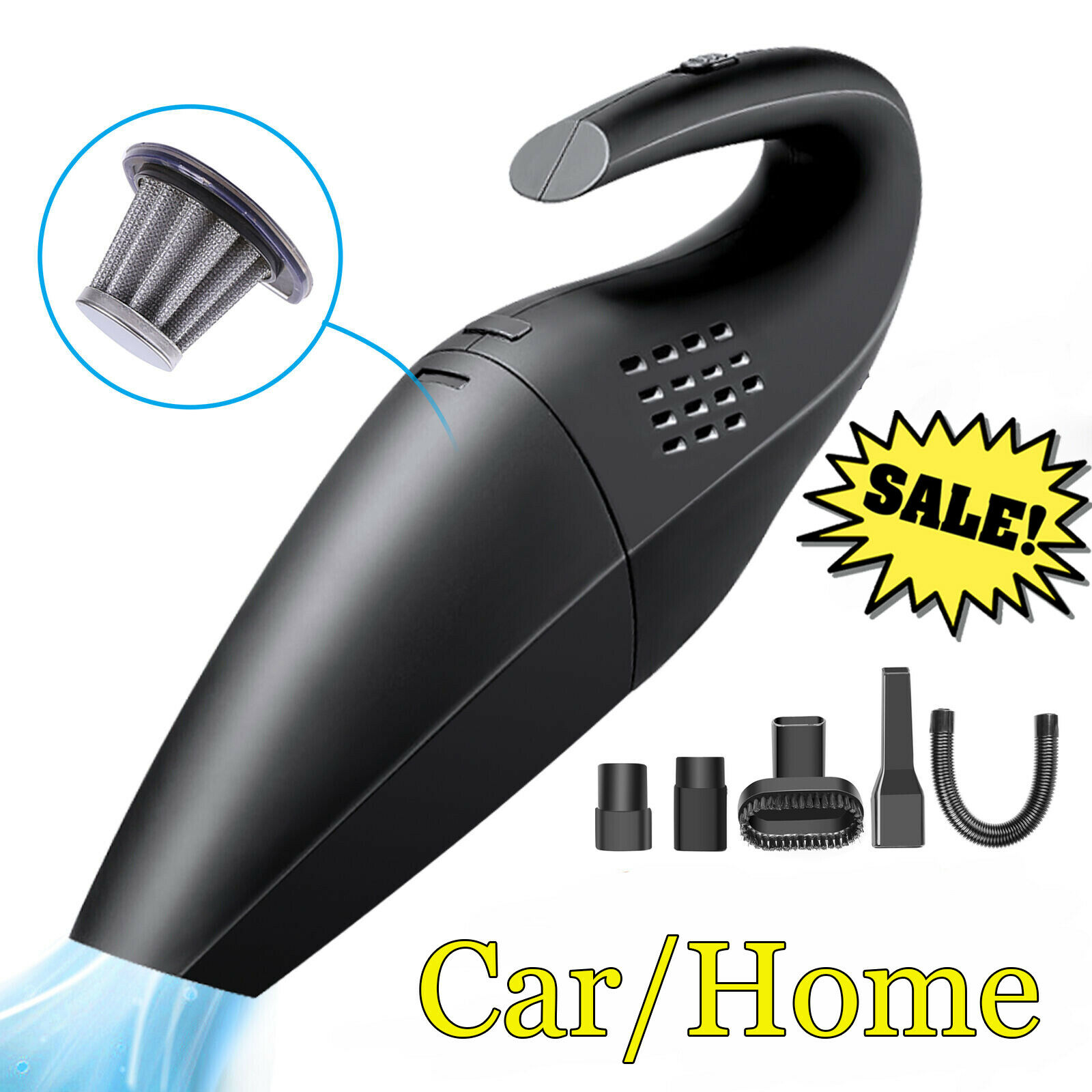 Portable Car Vacuum Cleaner 5000pa Mini Hand Held Home Duster Cleaning 120w 12v