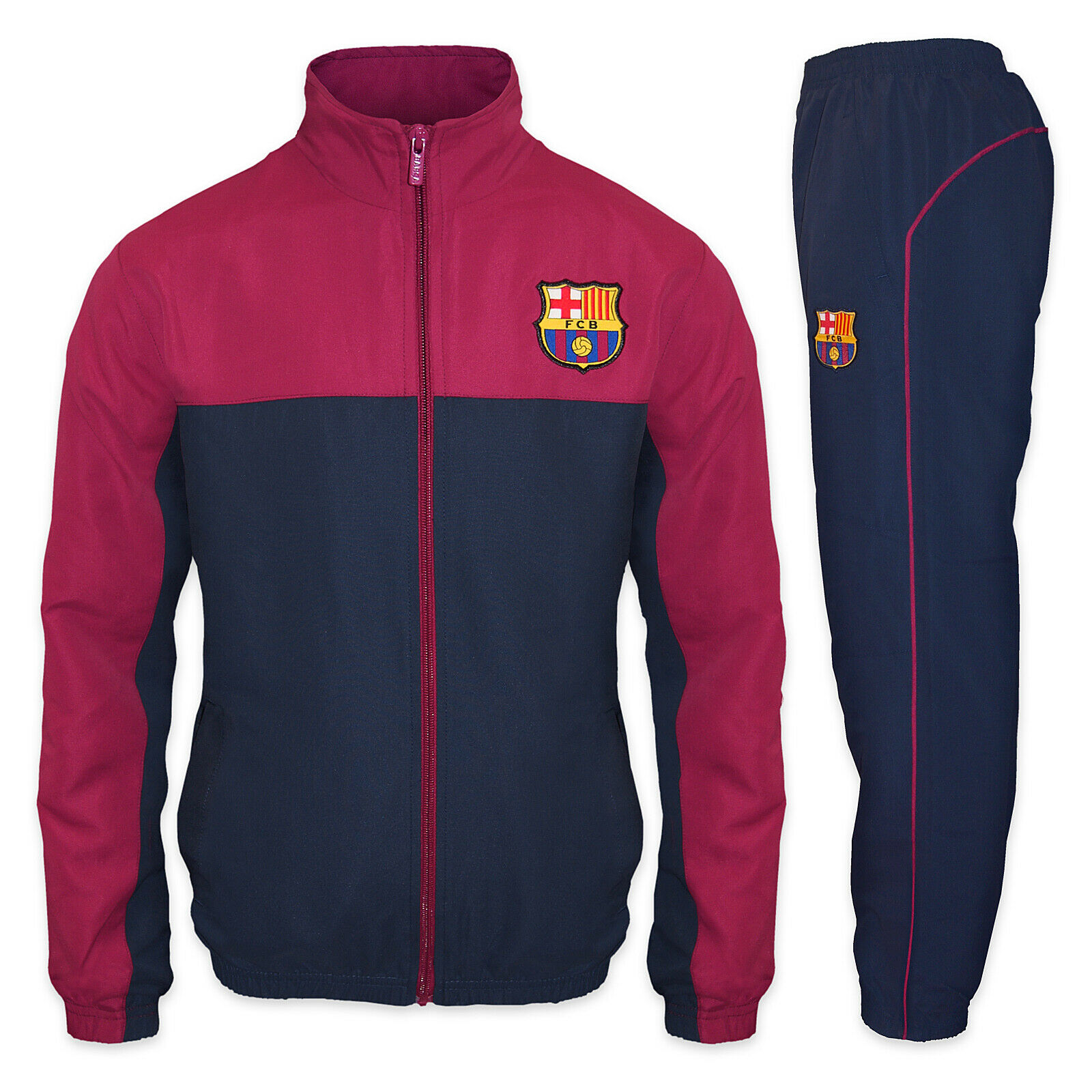 Fc Barcelona Official Soccer Gift Mens Jacket & Pants Tracksuit Set