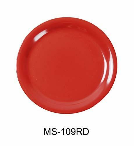 Yanco Ms-109rd Mile Stone Narrow Rim Round Plate 9" Diameter Melamine Orange ...