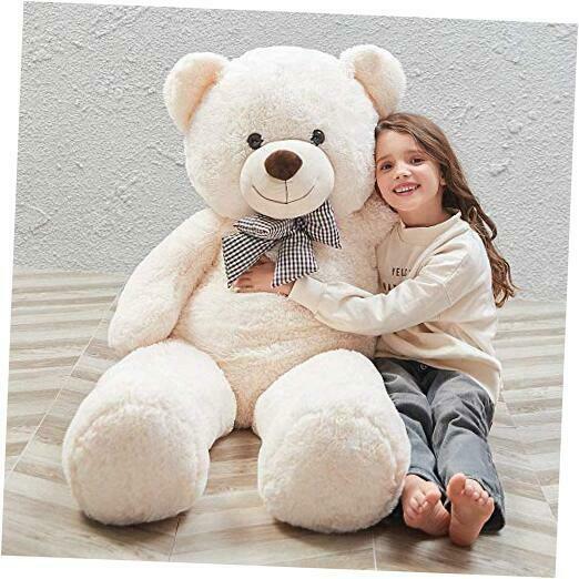 Misscindy Giant Teddy Bear Plush Stuffed Animals For Girlfriend Or Kids White