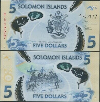 Solomon Islands 5 Dollars 2019 UNC (B221a P-New), Polymer, New design, A/1