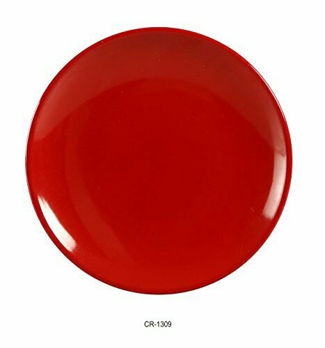 Yanco Cr-1309 Black And Red Two-tone Round Plate Coupe Shape 9" Diameter Mela...
