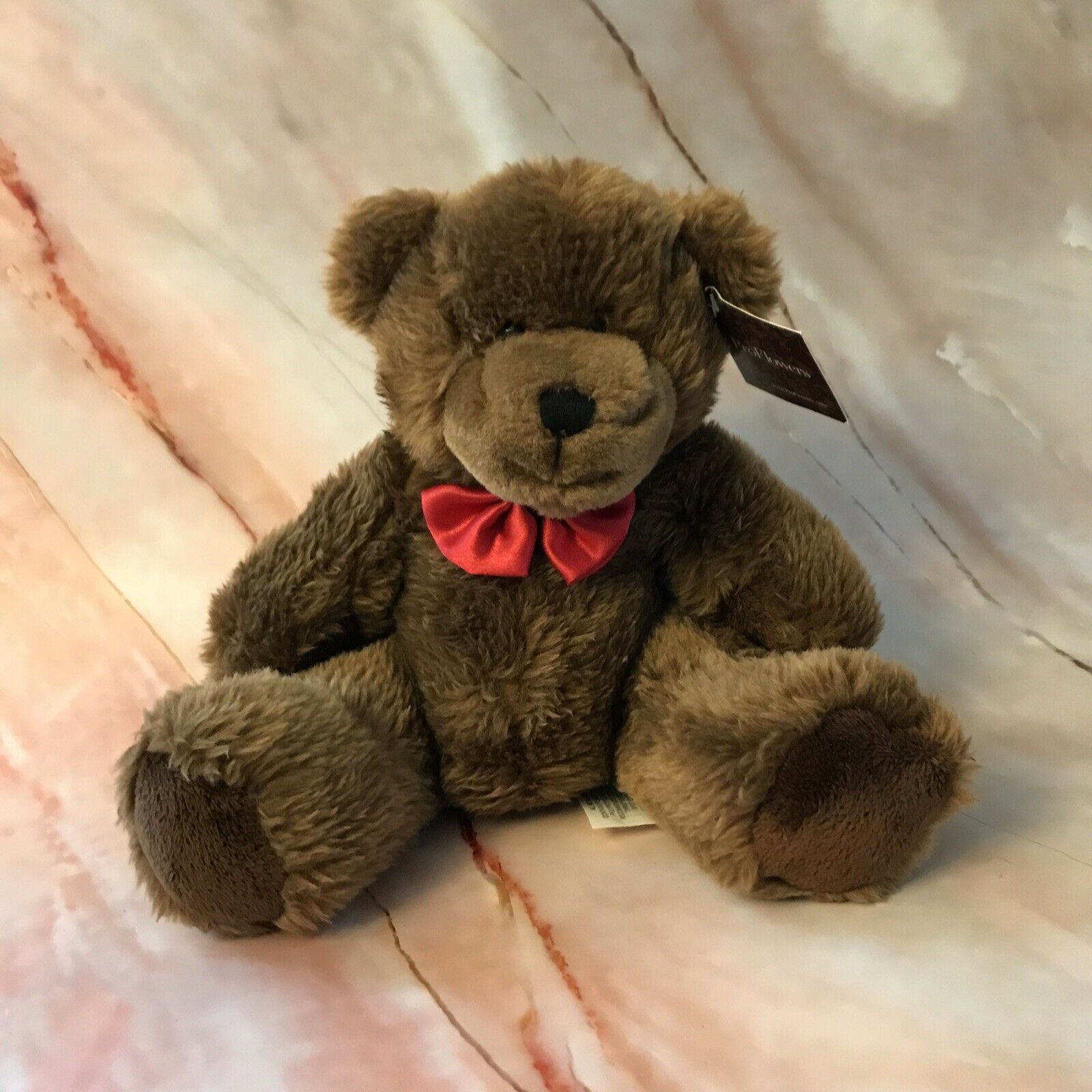 Proflowers Brown Teddy Bear With Red Satin Bowtie 8” Plush Stuffed Animal Tt