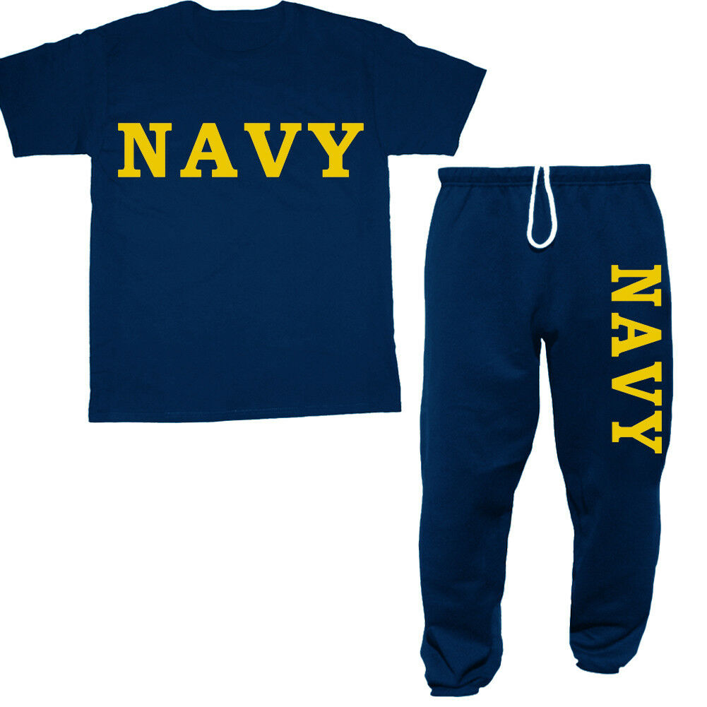 US Navy sweatpants t-shirt set gift idea for him decal tee sweats USN decal
