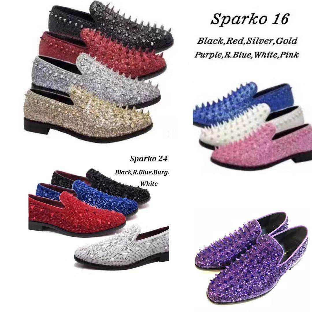 Men's Spike Pointy Toe Punk Studded Rivet Loafers Casual Dress Slip On Shoes