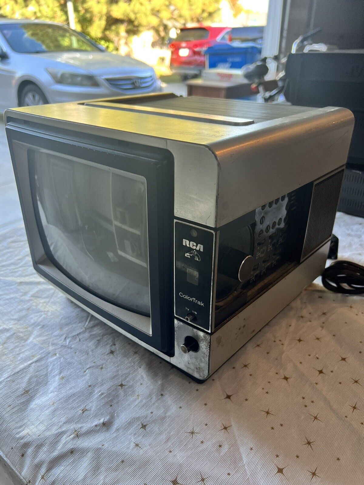 Vintage Rca Colortrak Tv & Fm Spacesaver Retro Erg293s For Parts