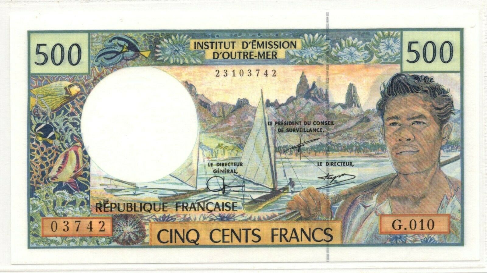 FRENCH PACIFIC TERRITORIES 500 FRANCS *COLORFUL GEM UNC*