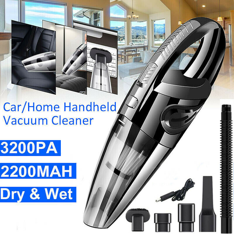 Portable Cordless Car Vacuum Cleaner Handheld Small Wireless Auto Home Wet Dry