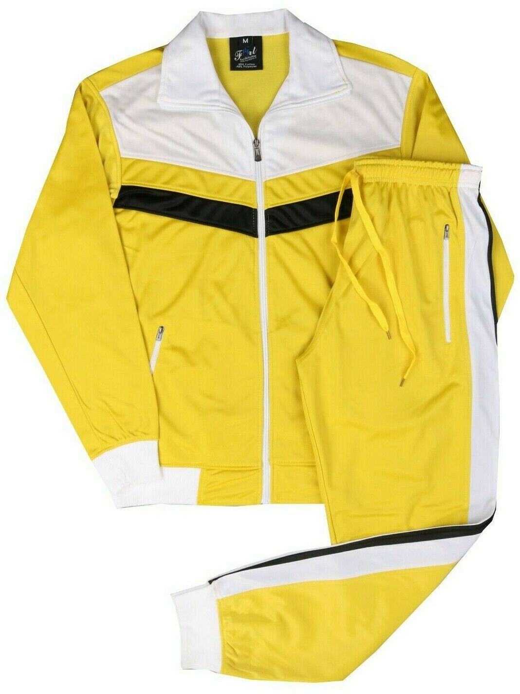 Men's Sportswear Colorful 3 Tone Jogger Tracksuit W/drawstrings Small Upto 5x